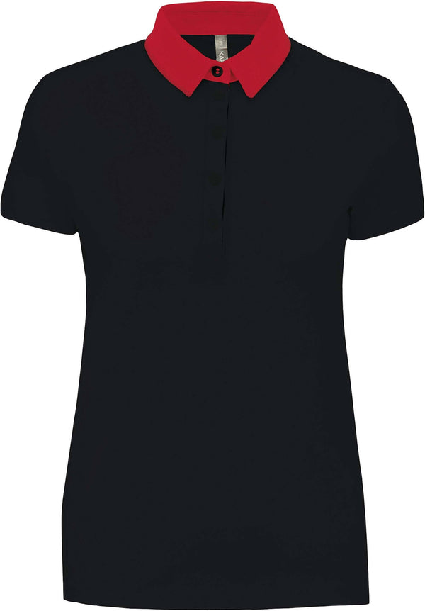 Polo personnalisé bicolore - K261 polo femme Kariban noir/rouge S 