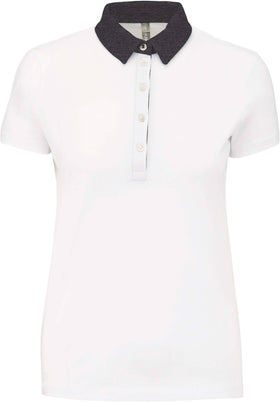 Polo personnalisé bicolore - K261 polo femme Kariban blanc/marine S 
