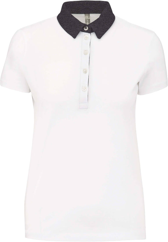 Polo personnalisé bicolore - K261 polo femme Kariban blanc/marine S 