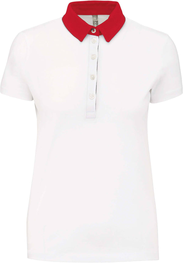 Polo personnalisé bicolore - K261 polo femme Kariban blanc/rouge S 