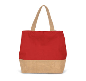 Sac shopping en toiles de coton et de jute-KI0235 Kimood Rouge 