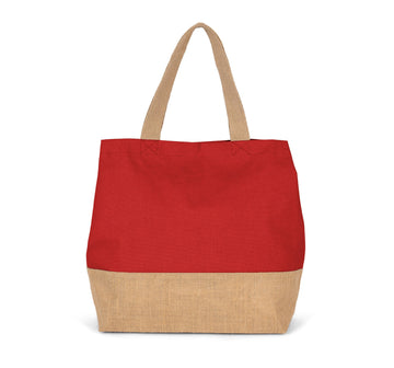 Sac shopping en toiles de coton et de jute-KI0235 Kimood Rouge 