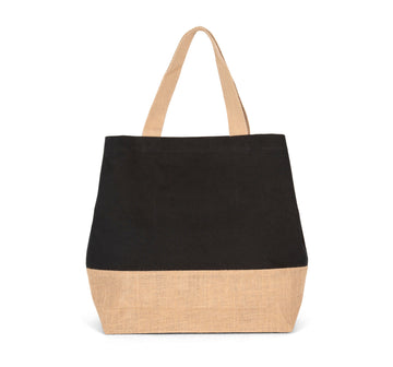 Sac shopping en toiles de coton et de jute-KI0235 Kimood Noir 