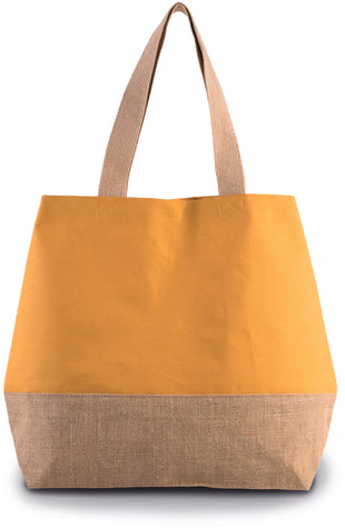 Sac shopping en toiles de coton et de jute-KI0235 Kimood Cumin 