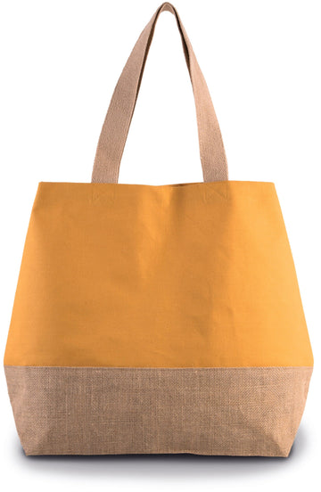 Sac shopping en toiles de coton et de jute-KI0235 Kimood Cumin 