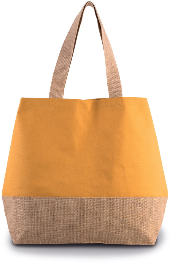 Sac shopping en toiles de coton et de jute-KI0235 Kimood Cumin 