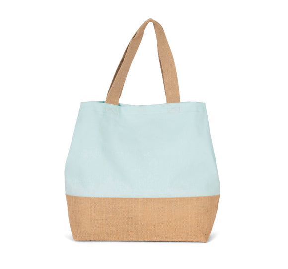 Sac shopping en toiles de coton et de jute-KI0235 Kimood Ice Mint 