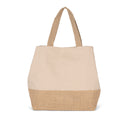 Sac shopping en toiles de coton et de jute-KI0235 Kimood Sable 