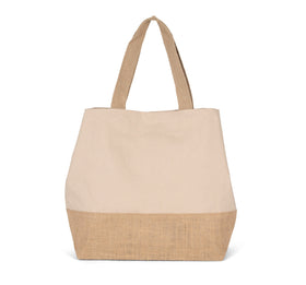 Sac shopping en toiles de coton et de jute-KI0235 Kimood Sable 