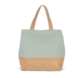 Sac shopping en toiles de coton et de jute-KI0235 Kimood Sauge 