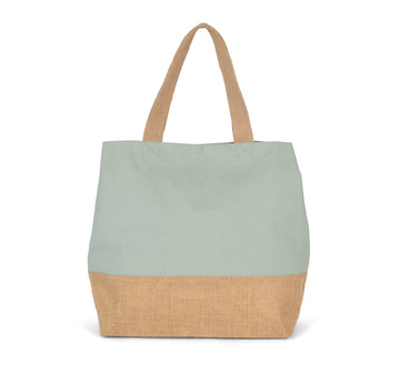 Sac shopping en toiles de coton et de jute-KI0235 Kimood Sauge 
