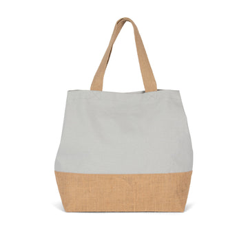 Sac shopping en toiles de coton et de jute-KI0235 Kimood Gris 