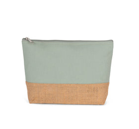 Pochette en toiles de coton et de jute-KI0276 Kimood Sauge 
