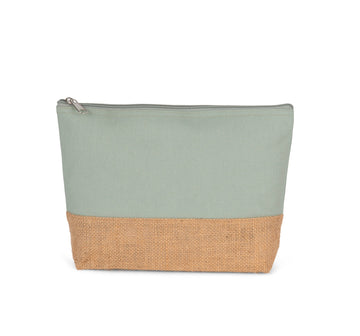 Pochette en toiles de coton et de jute-KI0276 Kimood Sauge 