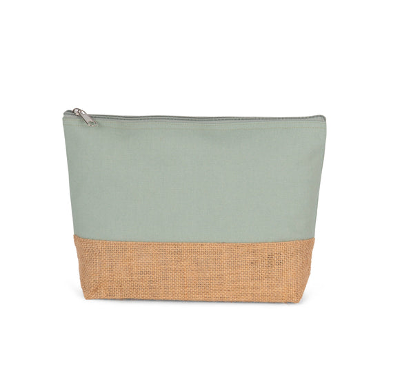 Pochette en toiles de coton et de jute-KI0276 Kimood Sauge 