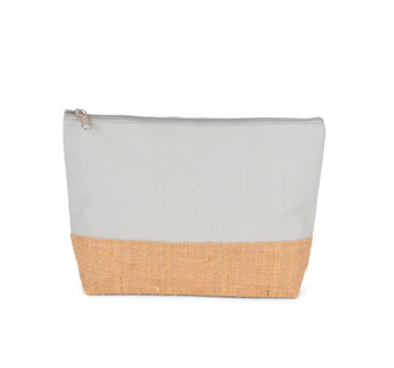 Pochette en toiles de coton et de jute-KI0276 Kimood Gris 