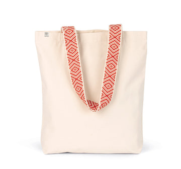 Sac shopping recyclé-KINS117 Kimood Ecume/Rouge Ethnique 