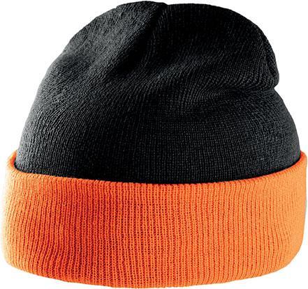 Bonnet personnalisé bicolore interclub- KP514 bonnet K-up orange/noir 