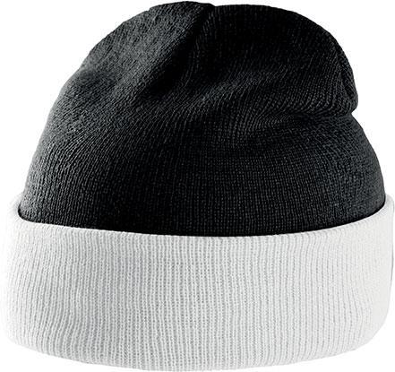 Bonnet personnalisé bicolore interclub- KP514 bonnet K-up blanc/noir 