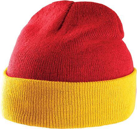 Bonnet personnalisé bicolore interclub- KP514 bonnet K-up jaune/rouge 