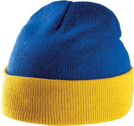 Bonnet personnalisé bicolore interclub- KP514 bonnet K-up jaune/bleu 