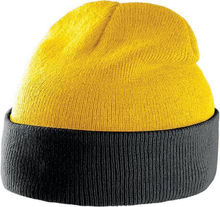 Bonnet personnalisé bicolore interclub- KP514 bonnet K-up noir/jaune 