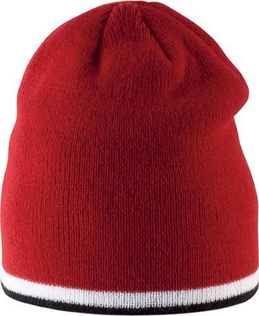 Bonnet personnalisé avec bande bicolore KP-523 bonnet junior K-up rouge 
