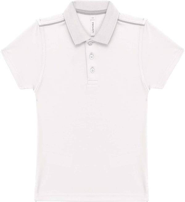 Polo personnalisé manches courtes junior - PA488 polo junior Pro act blanc 4-6 ans 