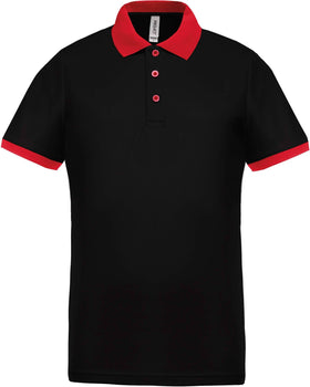 Polo personnalisé technique performance golf -PA489 polo homme Pro act noir/rouge S 