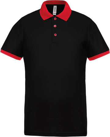 Polo personnalisé technique performance golf -PA489 polo homme Pro act noir/rouge S 