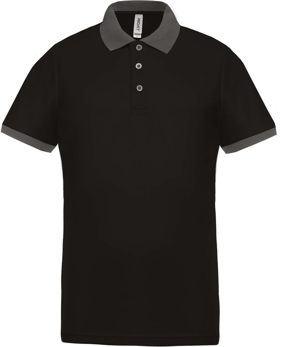 Polo personnalisé technique performance golf -PA489 polo homme Pro act noir/gris S 