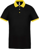 Polo personnalisé technique performance golf -PA489 polo homme Pro act noir/jaune S 