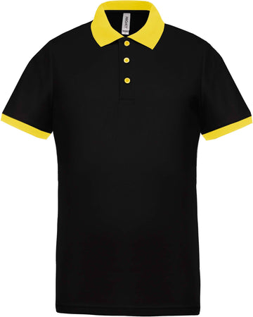 Polo personnalisé technique performance golf -PA489 polo homme Pro act noir/jaune S 