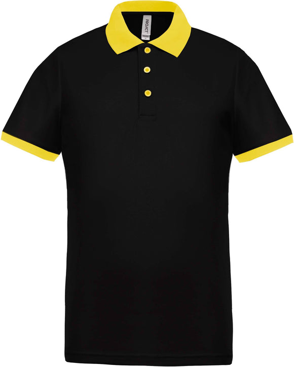 Polo personnalisé technique performance golf -PA489 polo homme Pro act noir/jaune S 