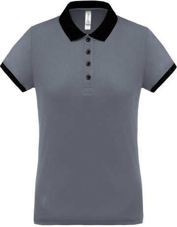 Polo personnalisé technique performance golf -PA490 polo femme Pro act noir/gris XS 