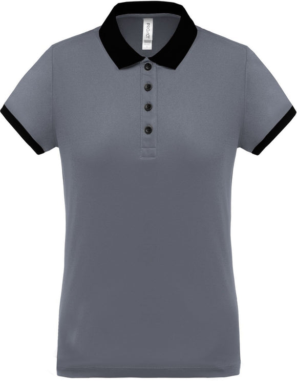Polo personnalisé technique performance golf -PA490 polo femme Pro act noir/gris XS 