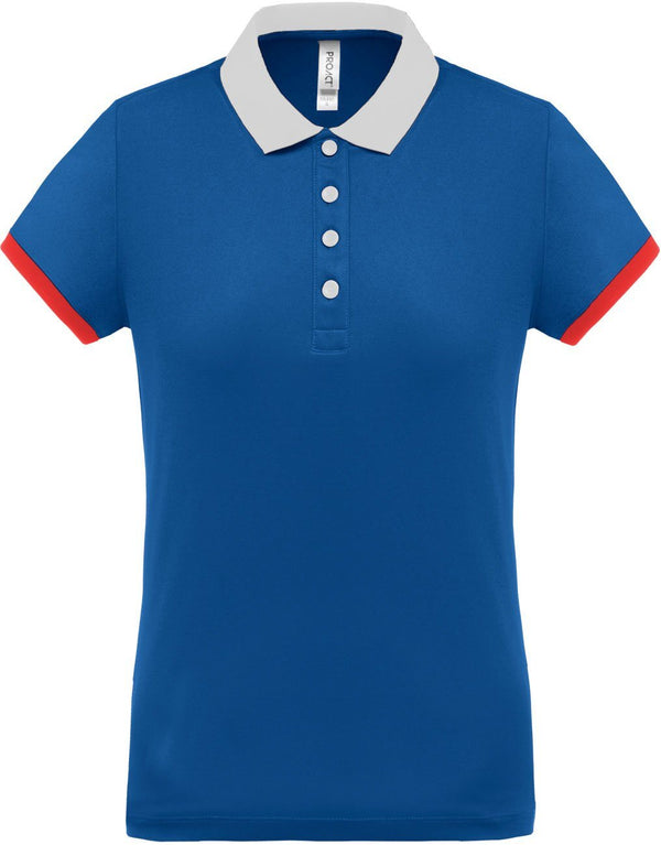 Polo personnalisé technique performance tricolore -PA490 polo femme Pro act domicile S 