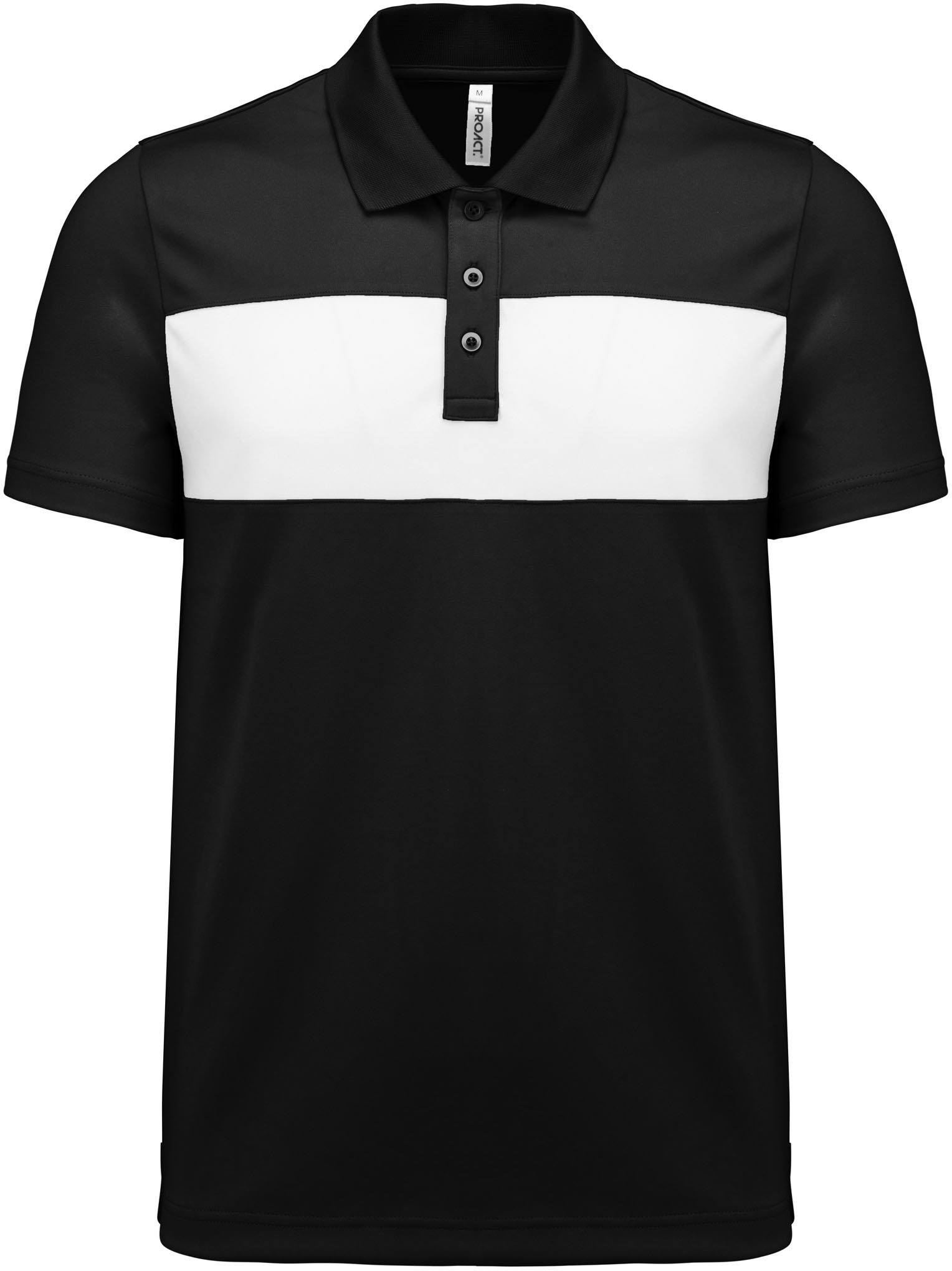 Polo de golf technique - PA 493 polo homme Pro act M noir&blanc 