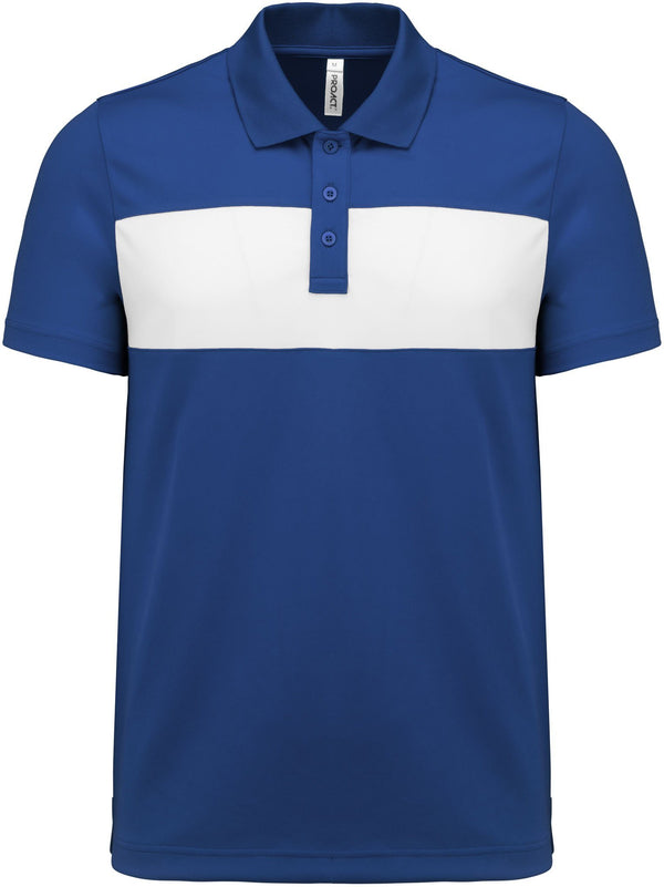 Polo de golf technique - PA 493 polo homme Pro act S bleu&blanc 