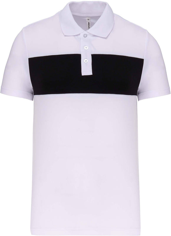Polo de golf technique - PA 493 polo homme Pro act S blanc&noir 