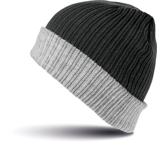 Bonnet tressé RC378X Bonnet adulte : minimum 5 pièces Result Noir 