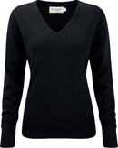 Pullover personnalisé col V-RU710F pull femme Russel noir XS 