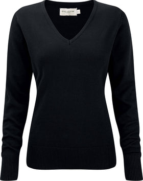 Pullover personnalisé col V-RU710F pull femme Russel noir XS 