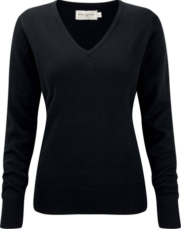 Pullover personnalisé col V-RU710F pull femme Russel noir XS 