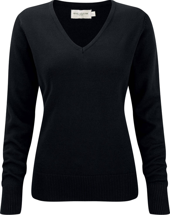 Pullover personnalisé col V-RU710F pull femme Russel noir XS 