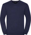 Pullover personnalisé col V-RU710M pull 1/4 zips Russel denim S 
