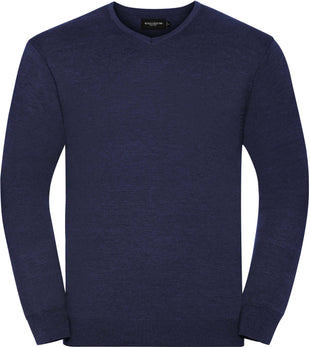 Pullover personnalisé col V-RU710M pull 1/4 zips Russel denim S 