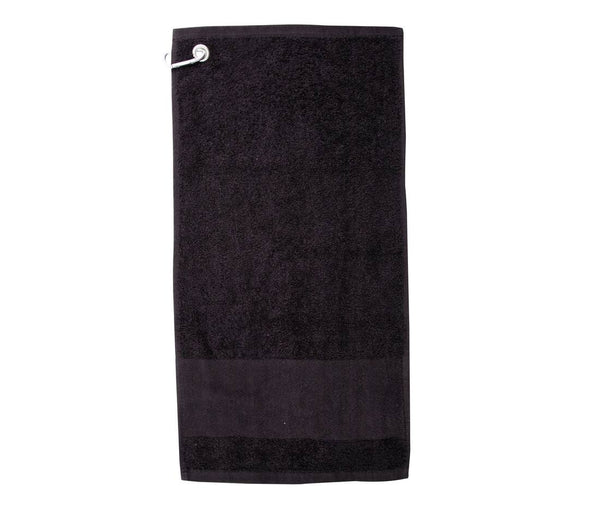 Serviette de golf large bande de personnalisation - TC033 serviette de golf: minimum 10 pièces Towel city Noir 