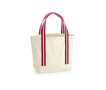 Sac shopping en coton organique WM690 Sac shopping Westford Mill Naturel/Rouge 