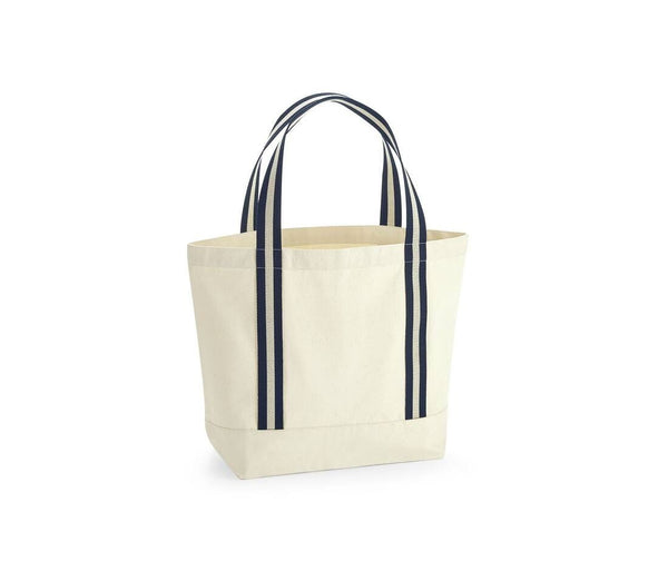 Sac shopping en coton organique WM690 Sac shopping Westford Mill Naturel/Navy 